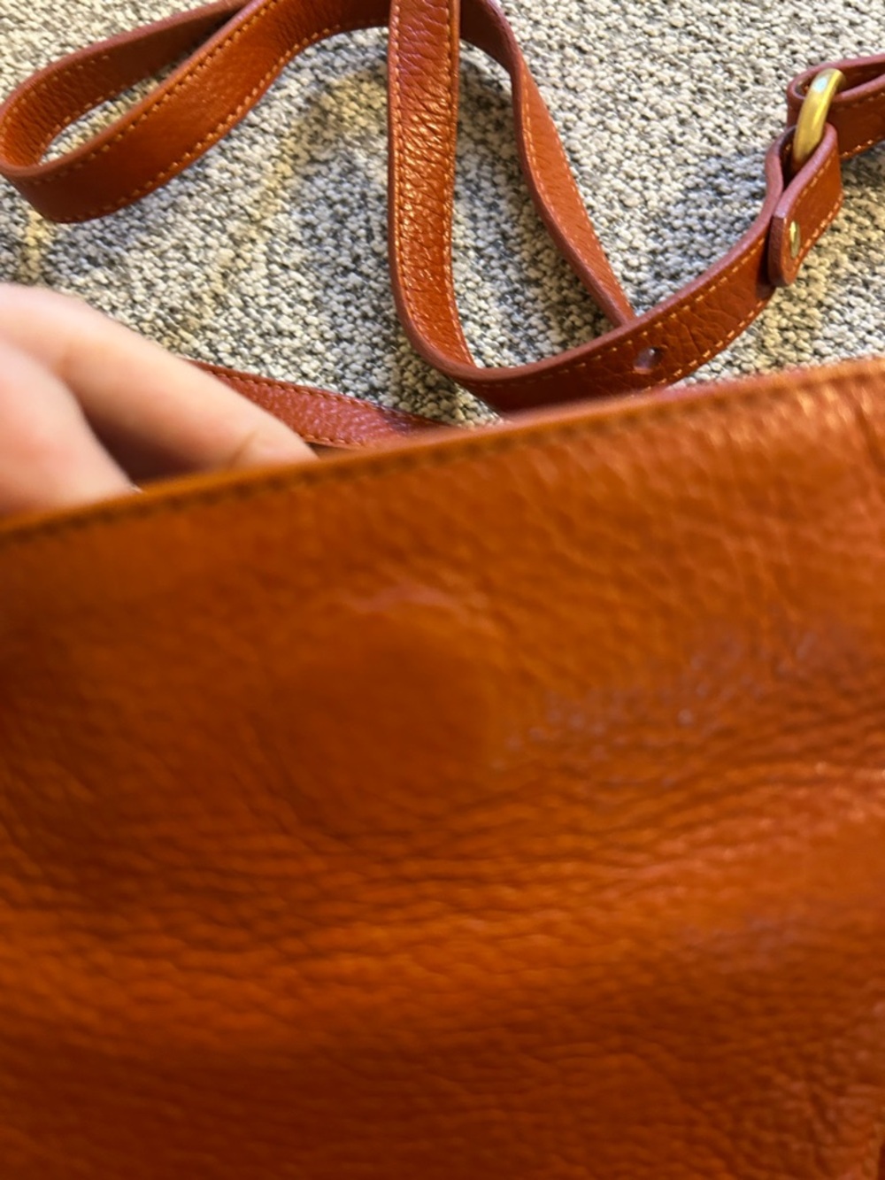 Brahmin Pebbled Leather Crossbody in Burnt Orange with Gold Hardware - Picture 15 of 15